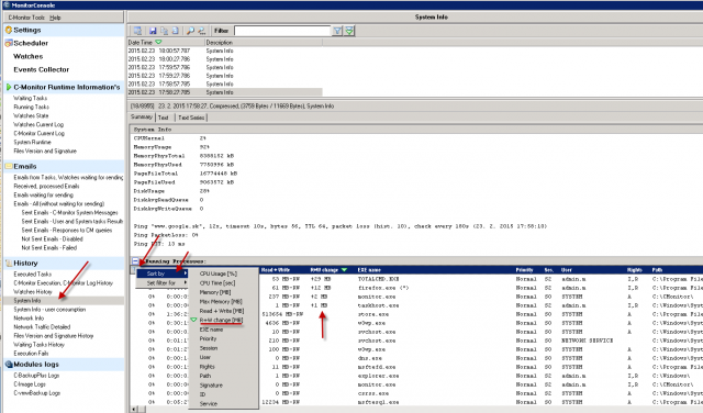 Quick overview of processes, which most burdened the hard drive