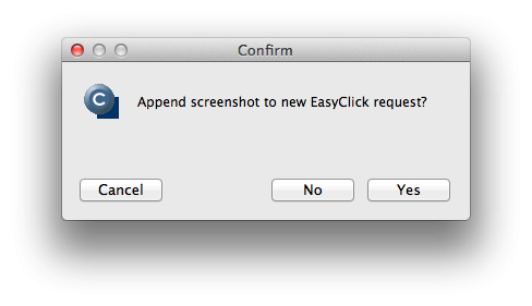 Otázka, či sa má k EasyClick požiadavke priložiť aj screenshot obrazovky